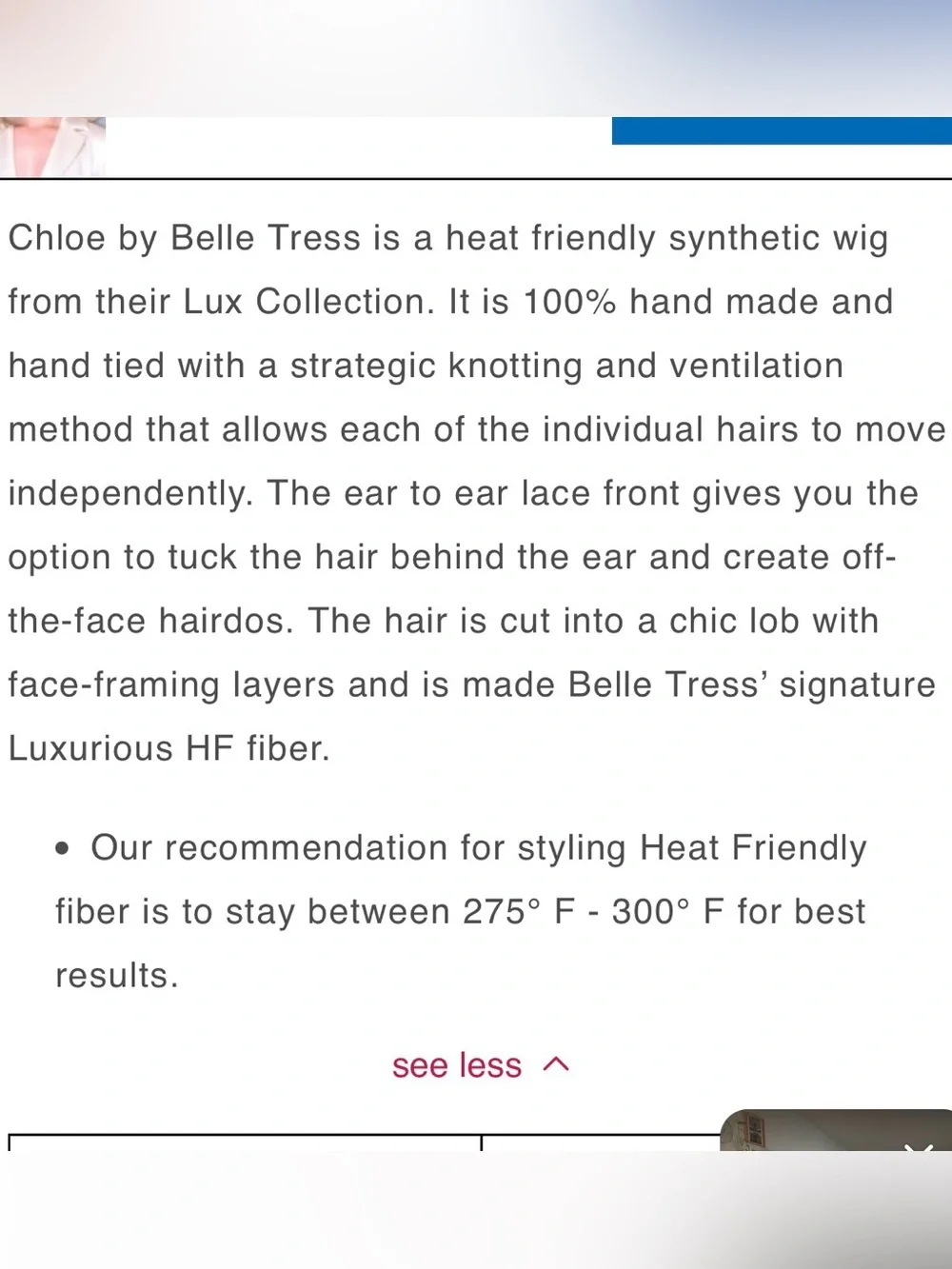 BELLE TRESS CHLOE V Hand Tied Long Straight HF Synthetic Wig! My FAVORITE!